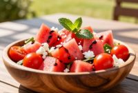 آشپزي تابستانی با سالاد هندوانه و گوجه‌فرنگی ملیسا کلارک